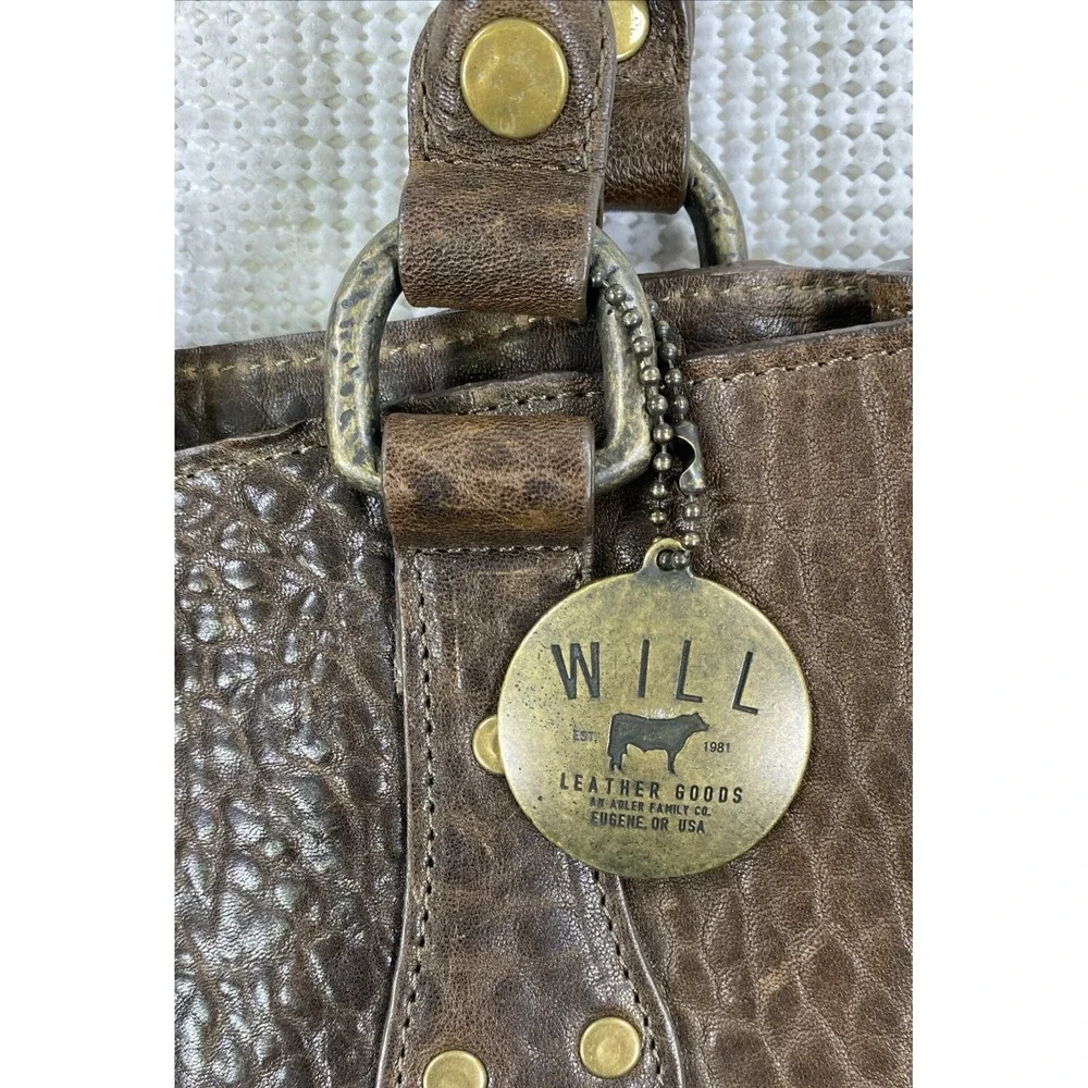 Will Leather Goods Messenger Satchel Brown (No Shoulder Strap)